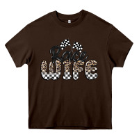 Chocolate Brown race wife Heavy Core Tee - MaliasSmallBusiness