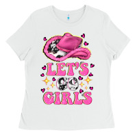 White lets go girls Ladies Tee - NancyCooperArtShop