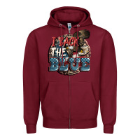 Burgundy I back the blue Zipper Hoodie - FaDigitalArtStudio