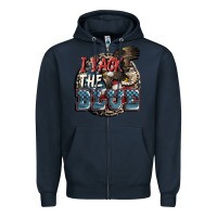 Navy I back the blue Zipper Hoodie - FaDigitalArtStudio