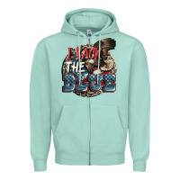 Seafoam I back the blue Zipper Hoodie - FaDigitalArtStudio