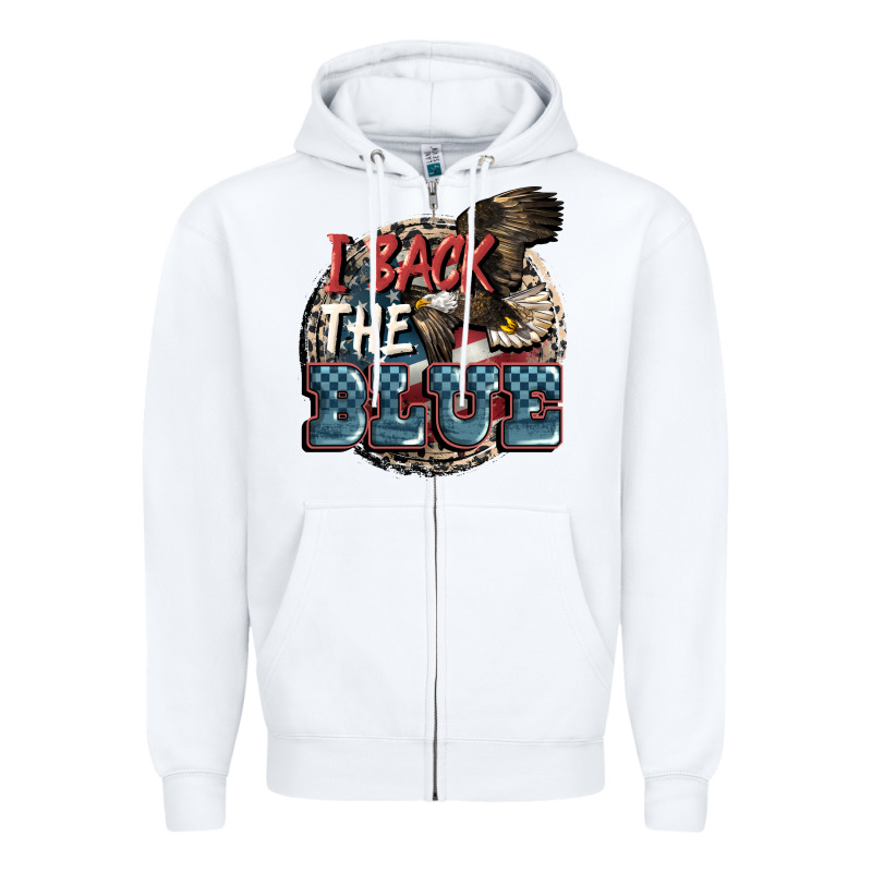 I Back The Blue Zipper Hoodie by FaDigitalArtStudio | Teevron