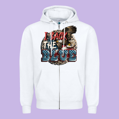 I Back The Blue Zipper Hoodie Designed By Fadigitalartstudio