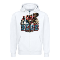 White I back the blue Zipper Hoodie - FaDigitalArtStudio
