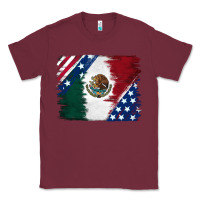 Burgundy Mexican With American Flag Classic Tee - RanaPortraitStore