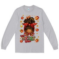 Moon Dust one merry nana christmas afro messy bun Long Sleeve Tee - texasbilliewilder