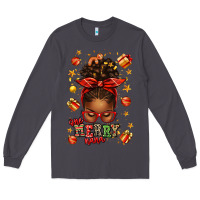 Smoke one merry nana christmas afro messy bun Long Sleeve Tee - texasbilliewilder