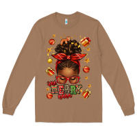 Toasted Coconut one merry nana christmas afro messy bun Long Sleeve Tee - texasbilliewilder