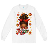White one merry nana christmas afro messy bun Long Sleeve Tee - texasbilliewilder