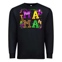 Black Mardi Gras leopard frame mama Mother's Day Premium Sweatshirt - LillyAllenDesigns