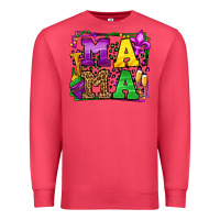 Cardinal Mardi Gras leopard frame mama Mother's Day Premium Sweatshirt - LillyAllenDesigns