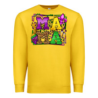 Lemon Mardi Gras leopard frame mama Mother's Day Premium Sweatshirt - LillyAllenDesigns