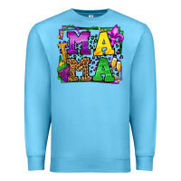 Ocean Blue Mardi Gras leopard frame mama Mother's Day Premium Sweatshirt - LillyAllenDesigns