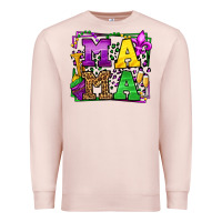 Pale Pink Mardi Gras leopard frame mama Mother's Day Premium Sweatshirt - LillyAllenDesigns