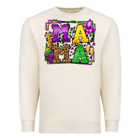 Sandshell Mardi Gras leopard frame mama Mother's Day Premium Sweatshirt - LillyAllenDesigns
