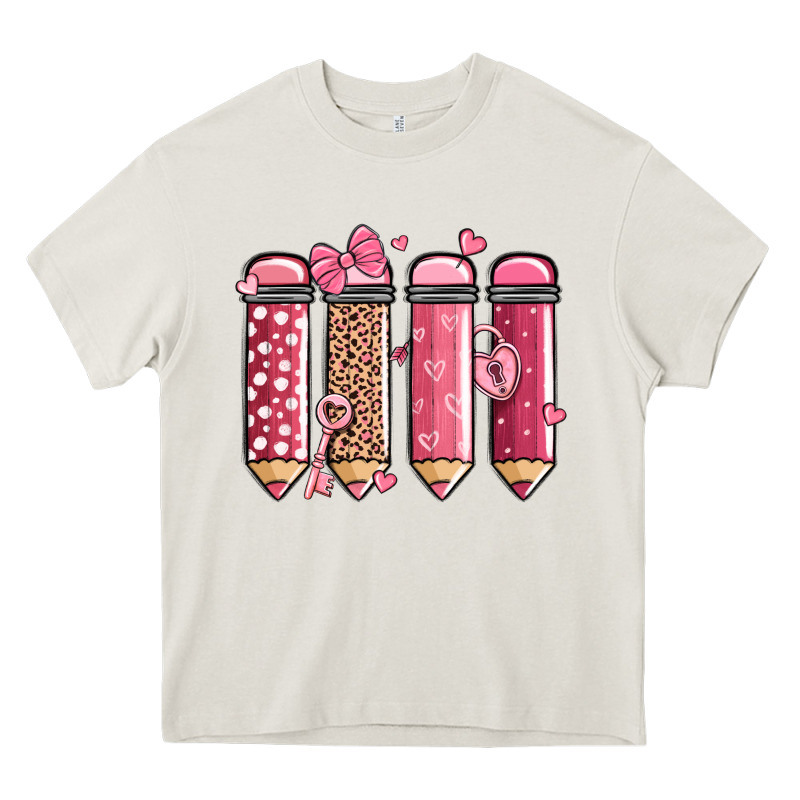 Valentine' Day Teacher School Pencils Heavy Core Tee by MaliasSmallBusiness | Teevron