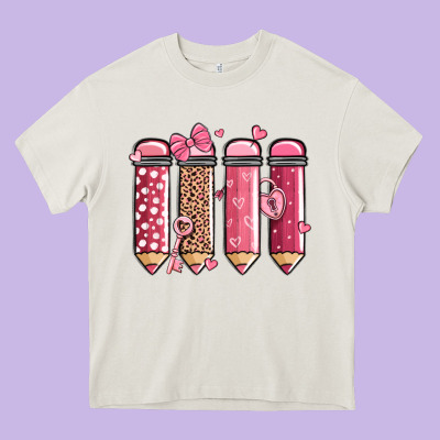 Valentine' Day Teacher School Pencils Heavy Core Tee Designed By Maliassmallbusiness