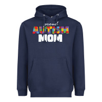 Navy LIL Autism Mom Heavyweight Hoodie - CowhideDigitalArt