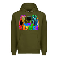 Army Green Gaymer Premium Hoodie - FaDigitalArtStudio