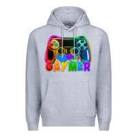Heather Grey Gaymer Premium Hoodie - FaDigitalArtStudio