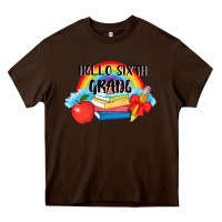 Chocolate Brown back to school hello sixth grade 3200x2400 Heavy Core Tee - AdoDesignShop