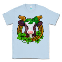 Dusty Blue lucky horseshoe 4 leaf clover baby calf Classic Tee - Jasminsmagicworld