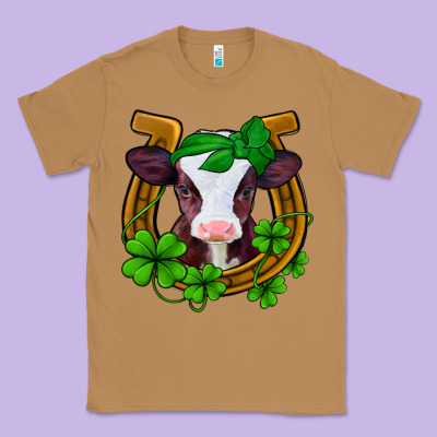 Lucky Horseshoe 4 Leaf Clover Baby Calf Classic Tee Designed By Jasminsmagicworld