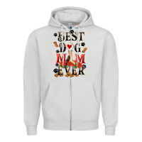 Dove Grey Best dog mom ever Mother's Day Zipper Hoodie - FaDigitalArtStudio