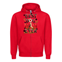 Red Best dog mom ever Mother's Day Zipper Hoodie - FaDigitalArtStudio