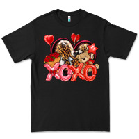 Black xo xo with leopard and cowhide heart Premium Tee - NancyCooperArtShop