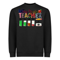 Black Battery life of a Teacher Heavyweight Sweatshirt - CowGirlArtShop
