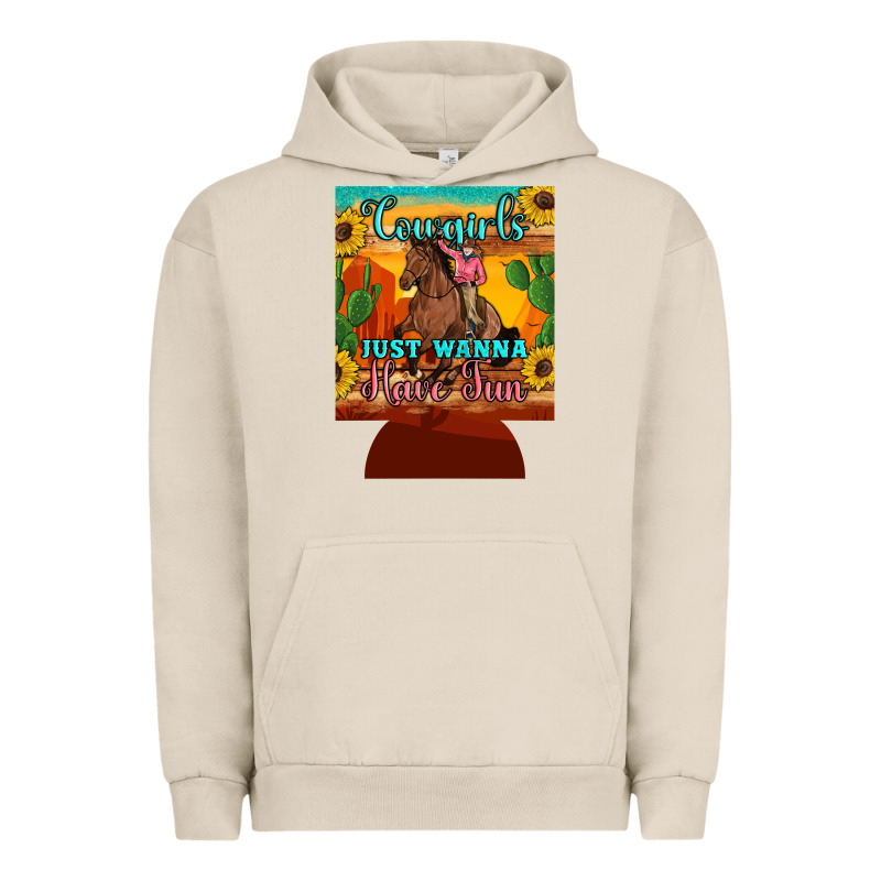 Cowgirls Just Wanna Have Fun 12 Oz Can Cooler (regular) Urban Hoodie by Artiststas | Teevron