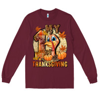 Burgundy My 1st Thanksgiving Long Sleeve Tee - NancyCooperArtShop