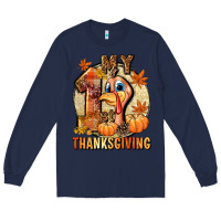 Navy My 1st Thanksgiving Long Sleeve Tee - NancyCooperArtShop