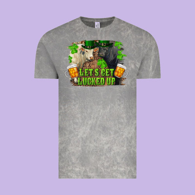 Let's Get Lucked Up Charolais And Black Angus Bull Vintage Tee Designed By Ranaportraitstore