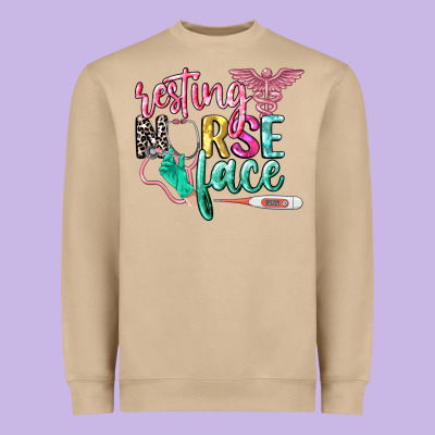 Resting Nurse Face Heavyweight Sweatshirt Designed By Cowgirlartshop