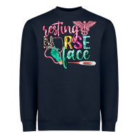 Navy resting nurse face Heavyweight Sweatshirt - CowGirlArtShop