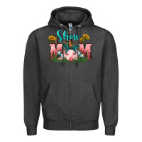 Charcoal Heather Show mom pig Mother's Day Zipper Hoodie - FaDigitalArtStudio