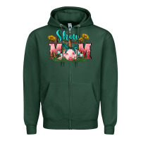 Sports Green Show mom pig Mother's Day Zipper Hoodie - FaDigitalArtStudio