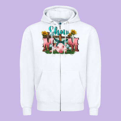 Show Mom Pig Mother's Day Zipper Hoodie Designed By Fadigitalartstudio