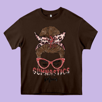 Gymnastics Mom Heavy Core Tee Designed By Maliassmallbusiness