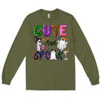 Army Green Cute and spooky Long Sleeve Tee - NancyCooperArtShop