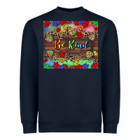 Navy Be kind Heavyweight Sweatshirt - CowGirlArtShop