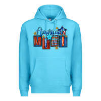 Ocean Blue American mini 4th of july Premium Hoodie - FaDigitalArtStudio