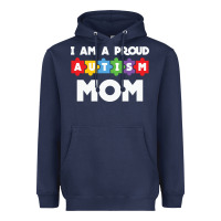 Navy LIL Autism Mom Heavyweight Hoodie - CowhideDigitalArt