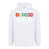 White LIL Autism Mom Heavyweight Hoodie - CowhideDigitalArt