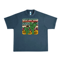 Midnight Navy cactus sunflower coaster Urban Heavy Tee - JahusDesignShop