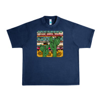 Navy cactus sunflower coaster Urban Heavy Tee - JahusDesignShop