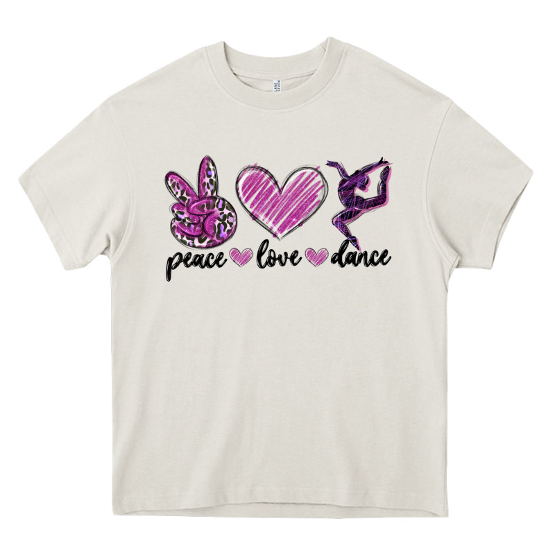 Peace Love Dance Heavy Core Tee by MaliasSmallBusiness | Teevron