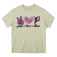 Mossy peace love dance Heavy Core Tee - MaliasSmallBusiness